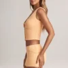 Lene Modal Ribbed Button-Up Vest Top in Peach