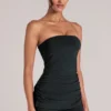 Leni Bandeau Longline Top in Black