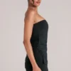 Leni Bandeau Longline Top in Black