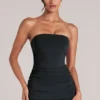 Leni Bandeau Longline Top in Black
