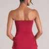 Leni Bandeau Longline Top in Cherry Red