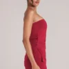 Leni Bandeau Longline Top in Cherry Red