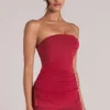 Leni Bandeau Longline Top in Cherry Red