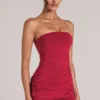 Leni Bandeau Longline Top in Cherry Red