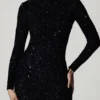 Leonie Embellished Open-Back Gown in Black