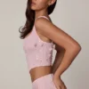 Letitia Embellished Lace-Up Corset Top in Soft Pink