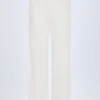 Libby Pointelle Mid-Rise Straight-Leg Trousers in White
