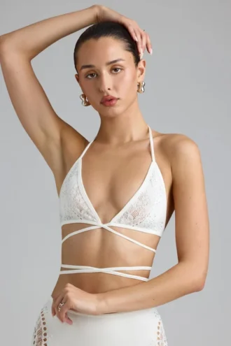 liberty embellished cross strap bikini top in ivory 2 330x495 - Liberty Embellished Cross-Strap Bikini Top in Ivory