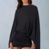 Lida Draped Cape Mini Dress in Black