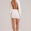 Lida Draped Cape Mini Dress in Ivory