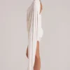 Lida Draped Cape Mini Dress in Ivory