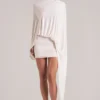 Lida Draped Cape Mini Dress in Ivory