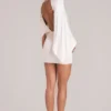 Lida Draped Cape Mini Dress in Ivory