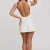 Lidia High Neck Open Back Mini Dress in White