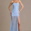 Liliane Premium Embellished Lace Corset Gown in Sky Blue