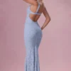 Lillienne Lace Sweetheart-Neck Gown in Powder Blue