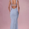Lillienne Lace Sweetheart-Neck Gown in Powder Blue