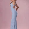 Lillienne Lace Sweetheart-Neck Gown in Powder Blue