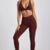 Linnea Petite Ribbed Modal High Waist Leggings in Espresso