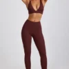 Linnea Petite Ribbed Modal High Waist Leggings in Espresso