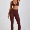 Linnea Petite Ribbed Modal High Waist Leggings in Espresso