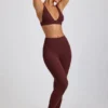 Linnea Petite Ribbed Modal High Waist Leggings in Espresso