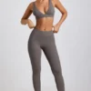 Linnea Petite Ribbed Modal High Waist Leggings in Grey