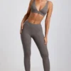 Linnea Petite Ribbed Modal High Waist Leggings in Grey