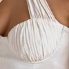 Lisbeth Cross-Neck A-Line Mini Dress in Ivory