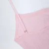 Livia Pointelle Ruched Camisole Crop Top in Baby Pink