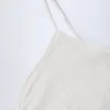 Livia Pointelle Ruched Camisole Crop Top in White