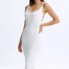 Lois Modal Plunge Open-Back Midaxi Dress in White