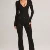 Lone Denim Mid-Rise Flared Jeans in Black