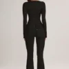 Lone Denim Mid-Rise Flared Jeans in Black