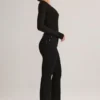 Lone Denim Mid-Rise Flared Jeans in Black