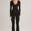 Lone Denim Mid-Rise Flared Jeans in Black