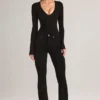 Lone Denim Mid-Rise Flared Jeans in Black