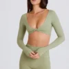 Long-Sleeve Crop Top in Matcha