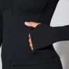 Long Sleeve Zip Up Jacket in Black