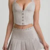 Lotta Halterneck Corset Top in Ecru