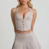 Lotta Halterneck Corset Top in Ecru