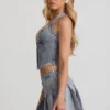 Lotta Halterneck Corset Top in Light Blue