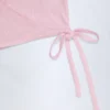 Lou Pointelle Wrap Crop Top in Baby Pink