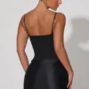 Lovella Draped Corset Mini Dress in Black