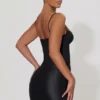 Lovella Draped Corset Mini Dress in Black