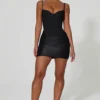 Lovella Draped Corset Mini Dress in Black