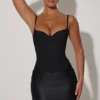 Lovella Draped Corset Mini Dress in Black