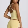 Low-Rise Mini Shorts in Lemon