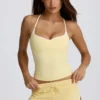 Low-Rise Mini Shorts in Lemon