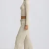 Low-Rise Wide-Leg Joggers in Bone